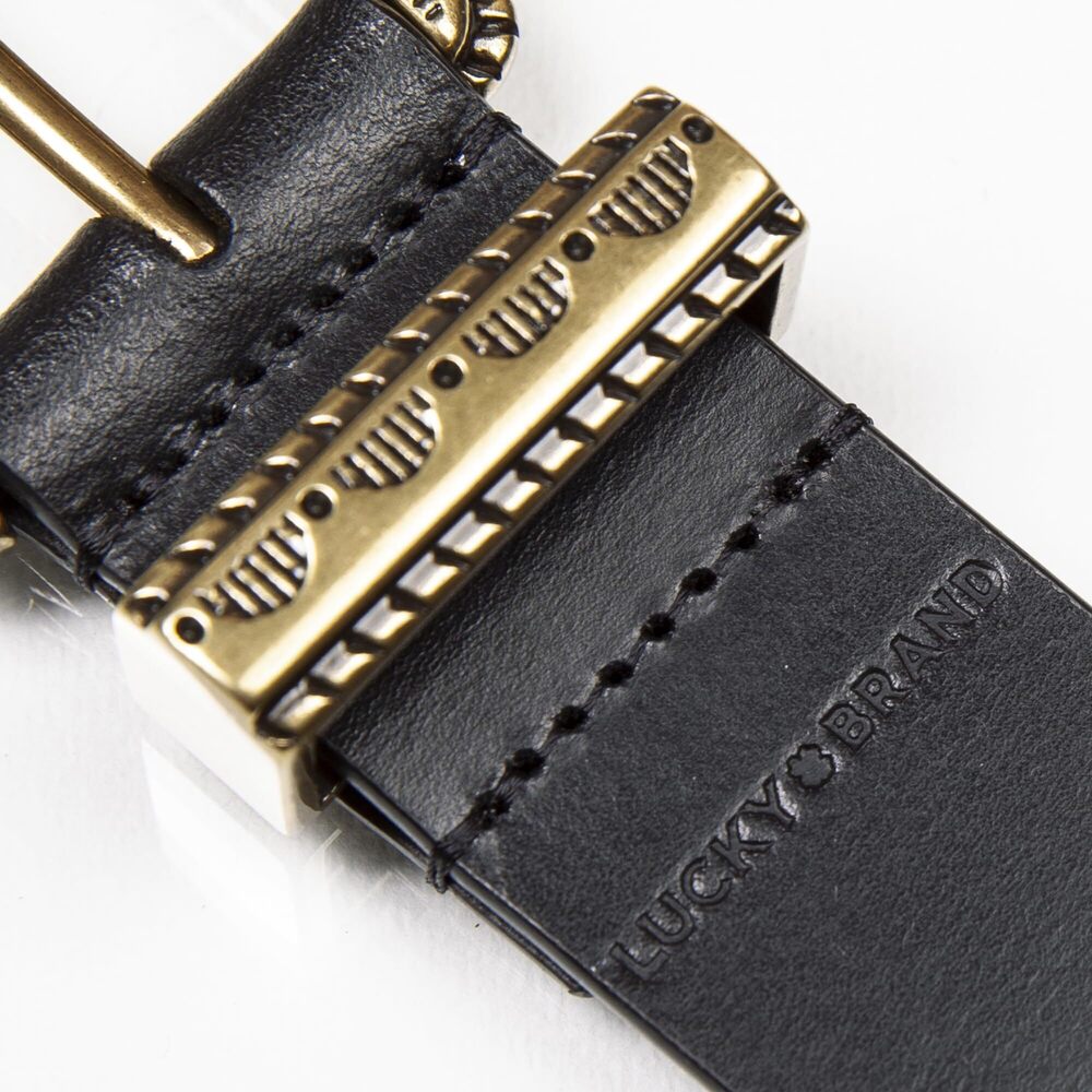 8557 Women Western Style Fashion Leather Belt, Textured Buckle-black, Xl - Picture 3 of 5